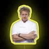 RGB LED Neon Restaurant Sign with Gordon Ramsay Cartoon Design