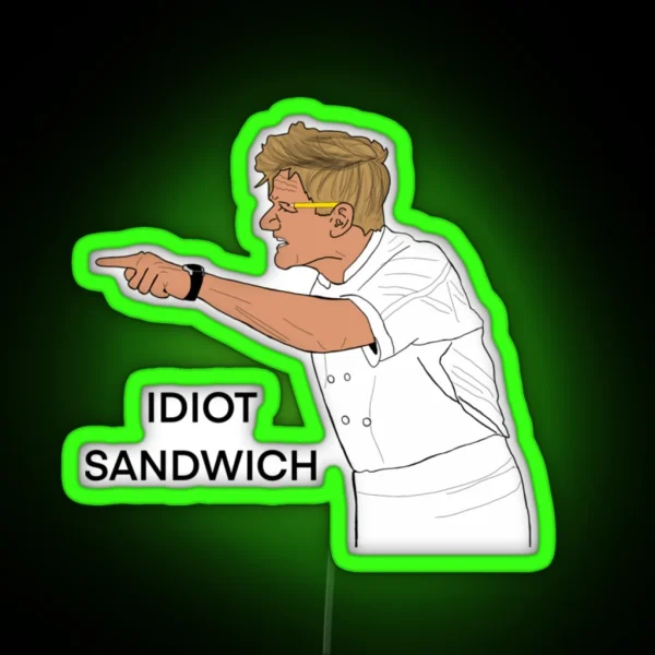 Gordon Ramsay Idiot Sandwich Chef Led Chef Led RGB Neon Sign