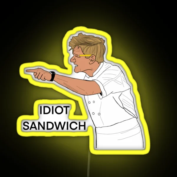 Gordon Ramsay Idiot Sandwich Chef Led Chef Led RGB Neon Sign