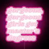 RGB Neon Sign with Gorgeous Girls Mastering Their Degrees Tonight
