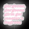 Sleek RGB sign celebrating women's empowerment and higher education