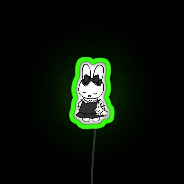 Goth Lolita Miffy RGB Neon Sign