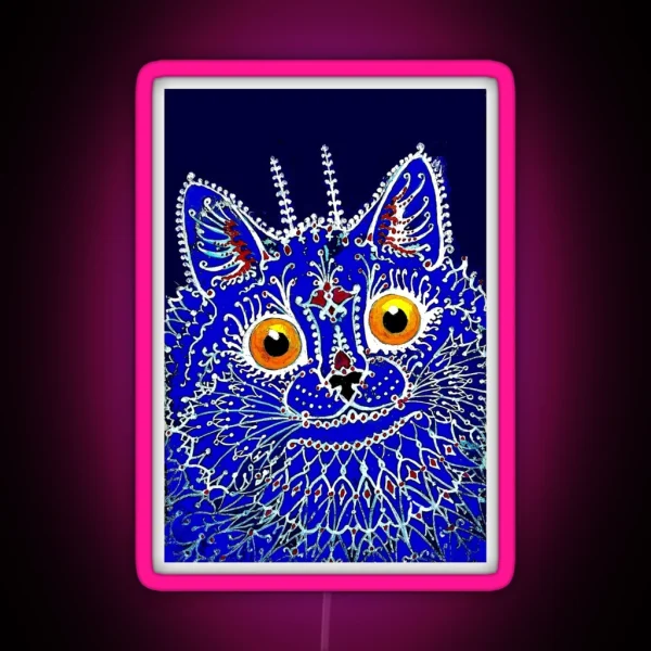 GOTHIC CAT Vintage Louis Wain Abstract RGB Neon Sign