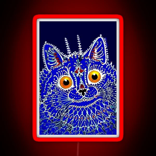 GOTHIC CAT Vintage Louis Wain Abstract RGB Neon Sign