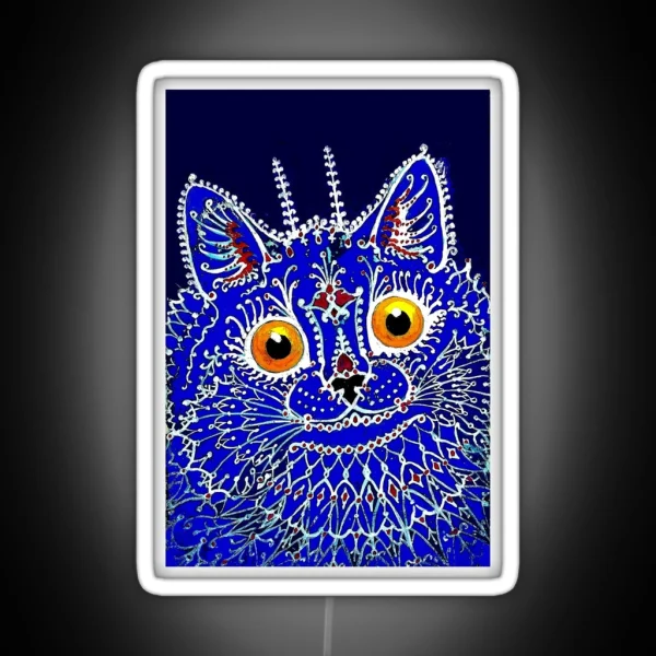 GOTHIC CAT Vintage Louis Wain Abstract RGB Neon Sign