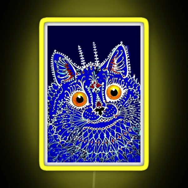 GOTHIC CAT Vintage Louis Wain Abstract RGB Neon Sign