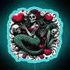 Romantic Dark Mermaid Skeleton Glow Neon Sign for Boho Valentine's".