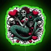 Whimsical Gothic Mermaidcore Valentine's Day Skeleton Mermaid RGB Neon Wall Decoration