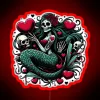 Neon gothic mermaid skeleton Valentine's Day decoration with RGB lighting