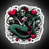 Vintage Gothic Mermaid Valentine's Day Skeleton Accent RGB Neon Decor Sign
