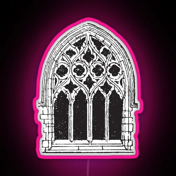 Gothic Style Glass Window RGB Neon Sign