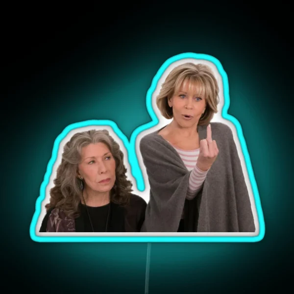 Grace And Frankie Middle Finger RGB Neon Sign