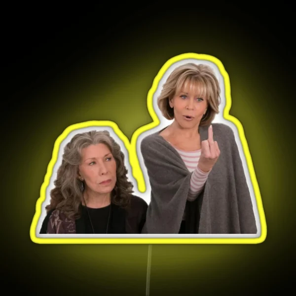 Grace And Frankie Middle Finger RGB Neon Sign