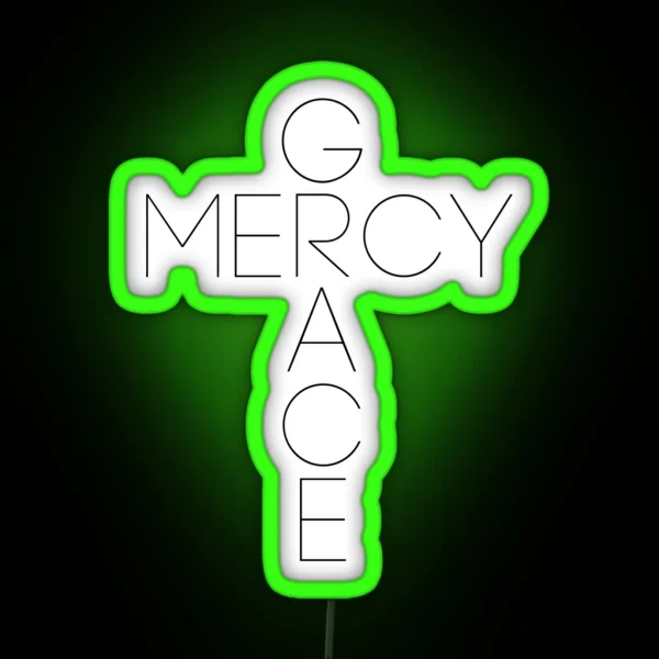Grace And Mercy Cross RGB Neon Sign