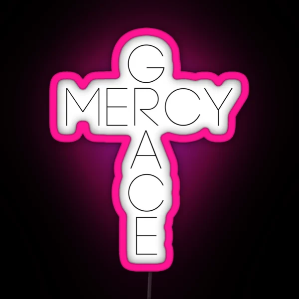 Grace And Mercy Cross RGB Neon Sign
