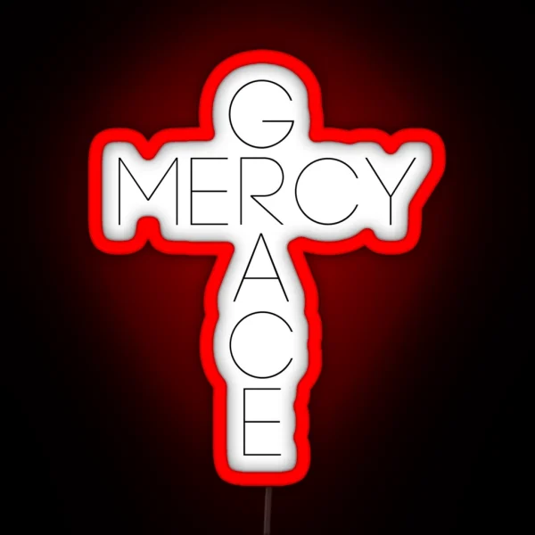 Grace And Mercy Cross RGB Neon Sign