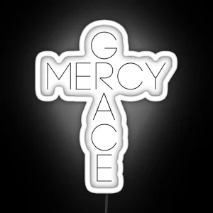 Grace And Mercy Cross RGB Neon Sign