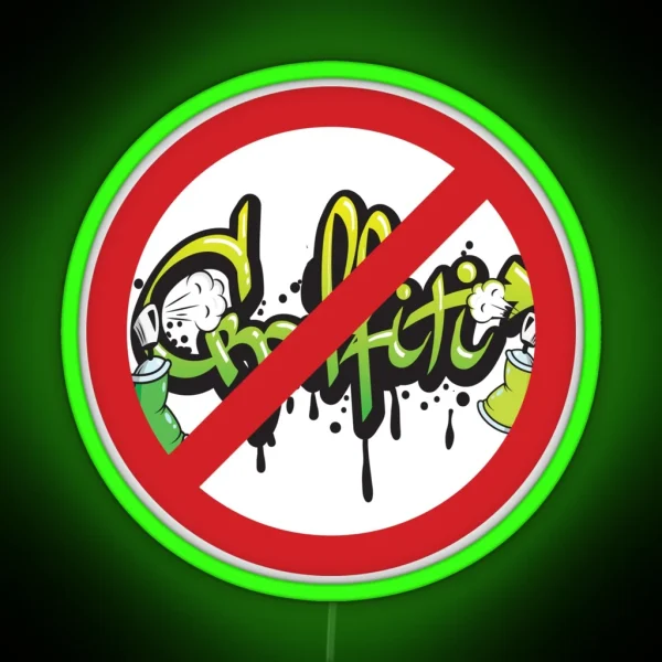Graffiti Prohibition Sign RGB Neon Sign