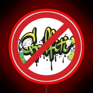 Graffiti Prohibition Sign RGB Neon Sign