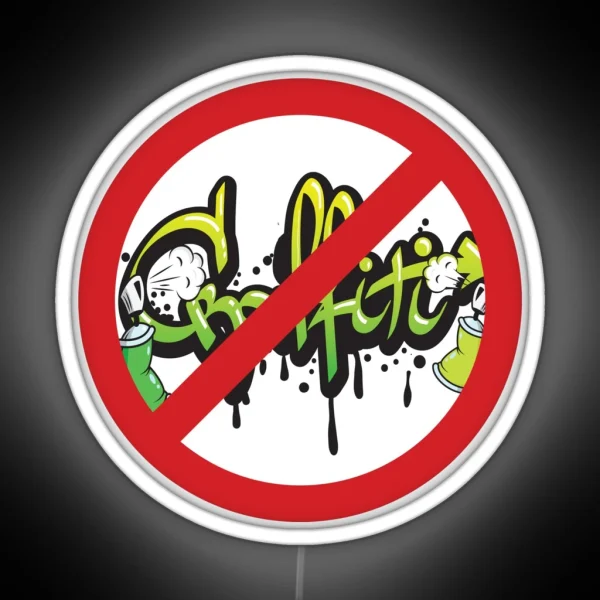 Graffiti Prohibition Sign RGB Neon Sign