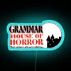 Vibrant Neon Horror-Themed Sign Lighting Up Your Dark Study or Office.