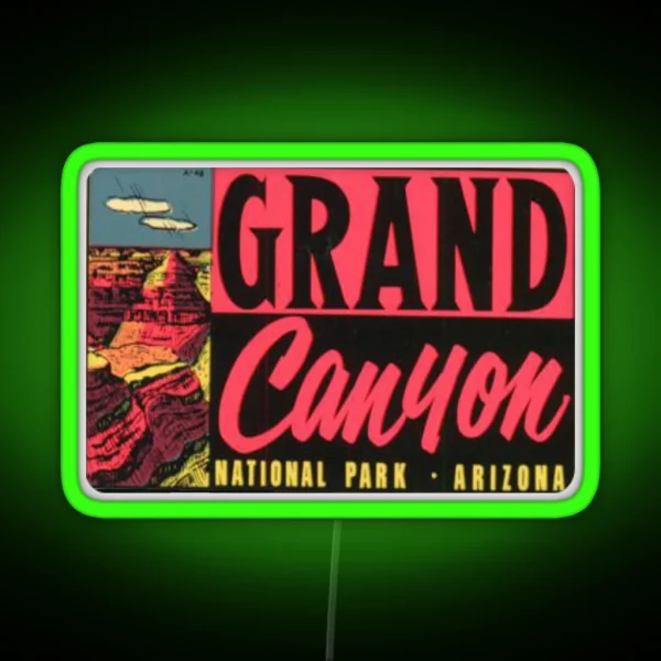 Grand Canyon National Park Vintage Travel Decal Led RGB Neon Sign
