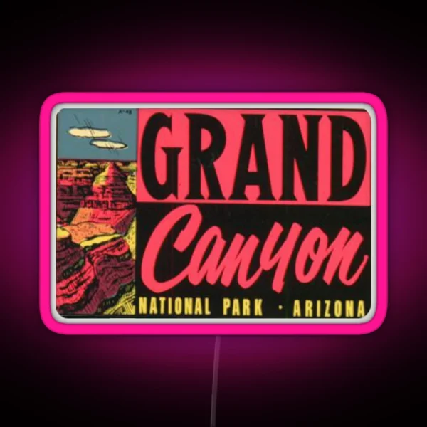 Grand Canyon National Park Vintage Travel Decal Led RGB Neon Sign
