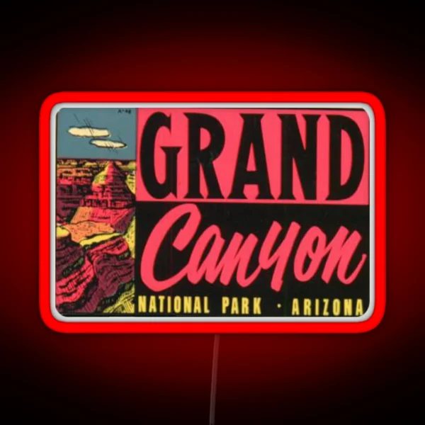 Grand Canyon National Park Vintage Travel Decal Led RGB Neon Sign