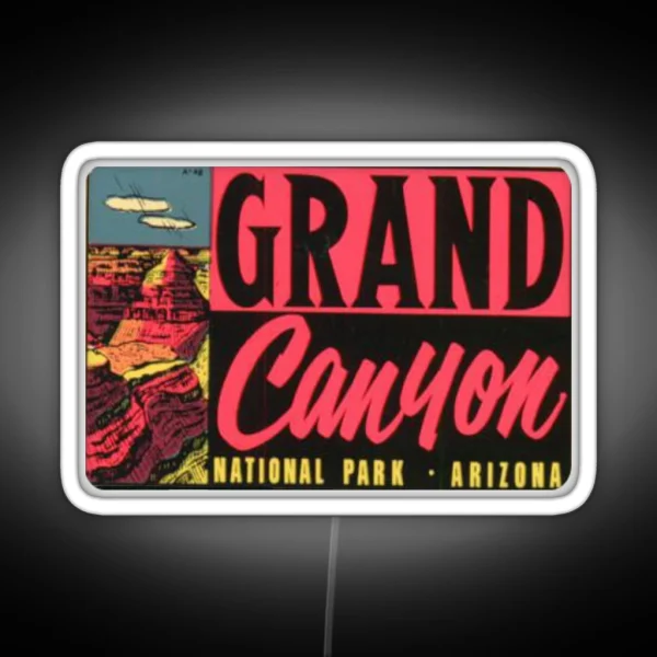 Grand Canyon National Park Vintage Travel Decal Led RGB Neon Sign