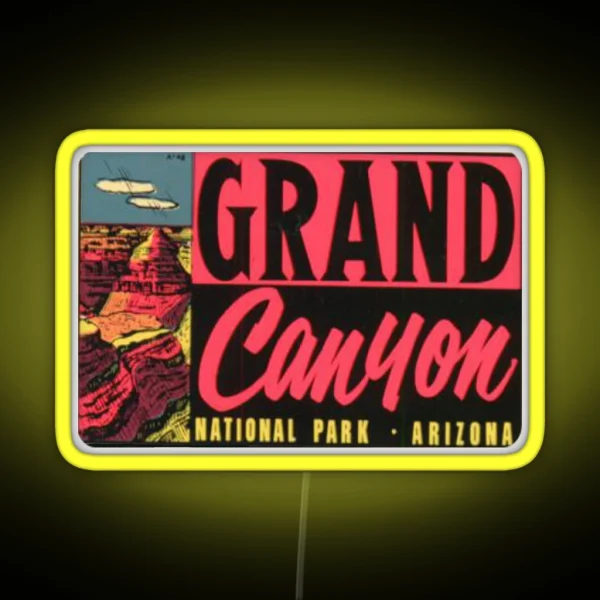 Grand Canyon National Park Vintage Travel Decal Led RGB Neon Sign