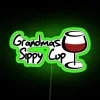 RGB Neon Sign: Vibrant Grandma's Sippy Cup Home Decor Barware Sign