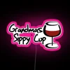 Grandma's colorful sippy cup shaped neon LED wall decor light