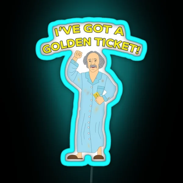Grandpa Joe Golden Ticket RGB Neon Sign