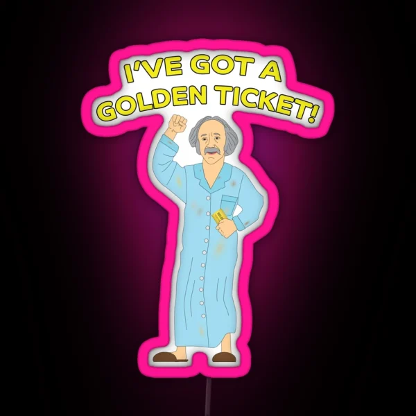 Grandpa Joe Golden Ticket RGB Neon Sign