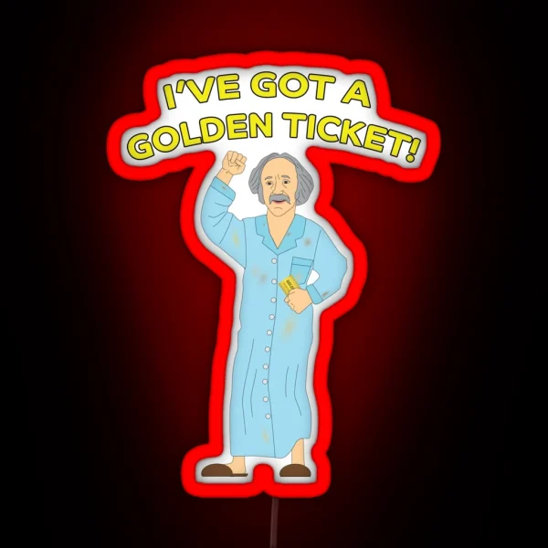 Grandpa Joe Golden Ticket RGB Neon Sign