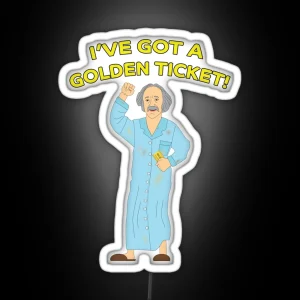 Grandpa Joe Golden Ticket RGB Neon Sign