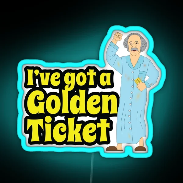 Grandpa Joe Golden Ticket RGB Neon Sign