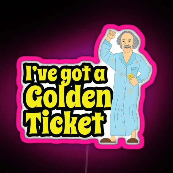 Grandpa Joe Golden Ticket RGB Neon Sign