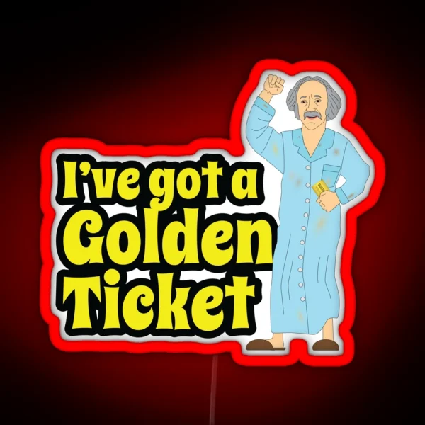 Grandpa Joe Golden Ticket RGB Neon Sign