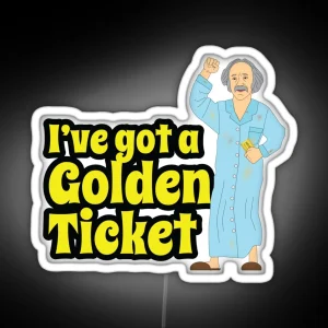 Grandpa Joe Golden Ticket RGB Neon Sign