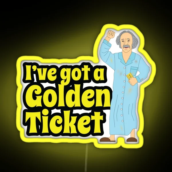 Grandpa Joe Golden Ticket RGB Neon Sign