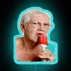 Vintage-inspired neon sign featuring Granny Ice Lolly logo in colour