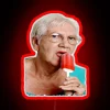 Vintage-inspired "Granny Ice Lolly" colorful neon sign for retro vibes.