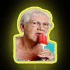 Vibrant Rainbow LED Light Box Sign for Vintage Granny Iced Treats