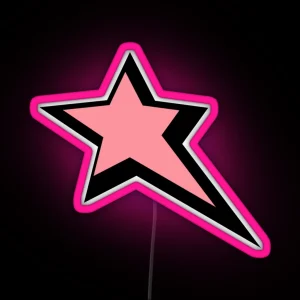 Graphic Y2K Star Pink And Black RGB Neon Sign