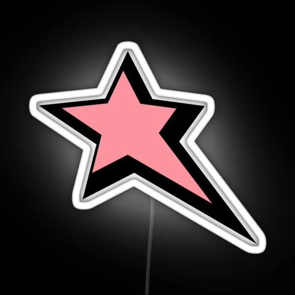 Graphic Y2K Star Pink And Black RGB Neon Sign