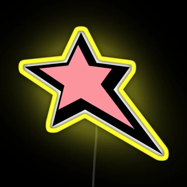 Graphic Y2K Star Pink And Black RGB Neon Sign