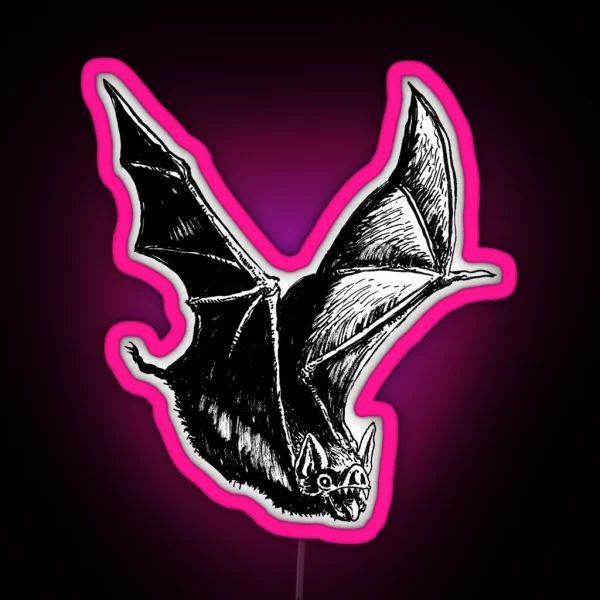Graveyard Bat RGB Neon Sign