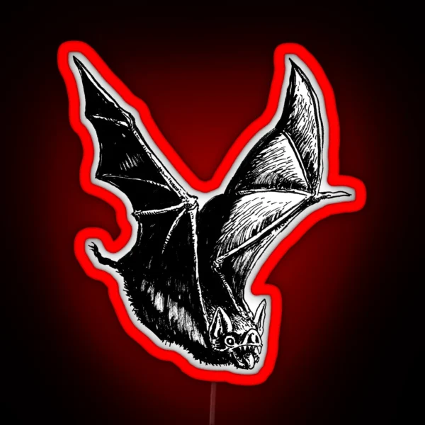 Graveyard Bat RGB Neon Sign