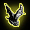 Unique graveyard bat design with colorful RGB LED neon lighting.